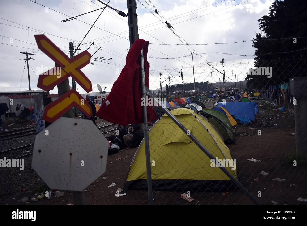 March 4, 2016 Idomeni, Greece Refugees at the GreekMacedonian