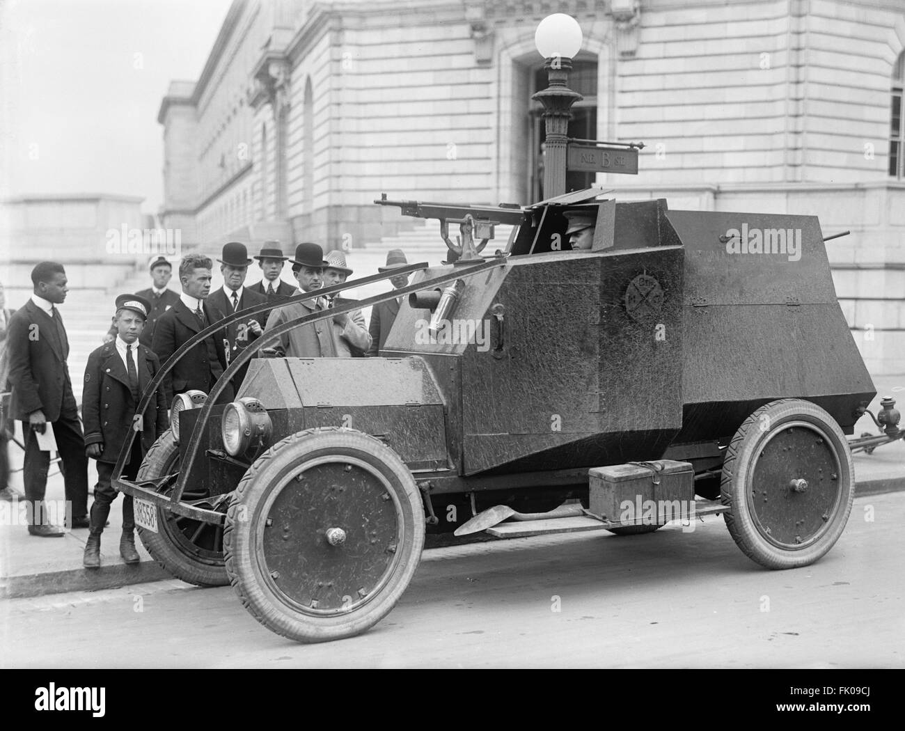U.S. Army Armored Car, Washington DC, USA, circa 1916 Stock Photo