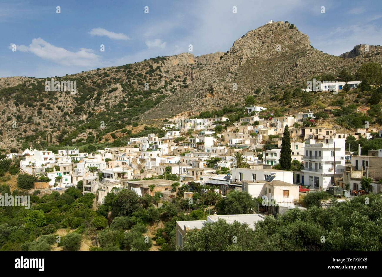 Griechenland, Kreta, Makrigialos, das schöne Bergdorf Pefki Stock Photo