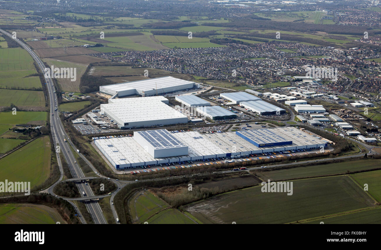 aerial view of West Moor Park Networkcentre at Armthorpe, Doncaster, UK