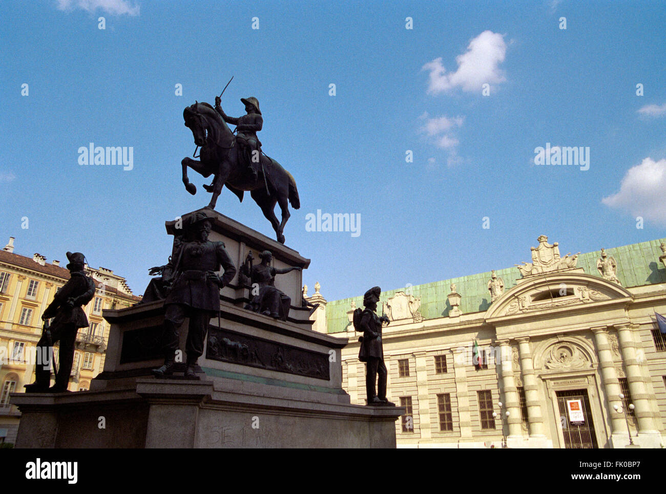 Italy, Piedmont, Turin, Carlo Alberto Square, Monument Stock Photo