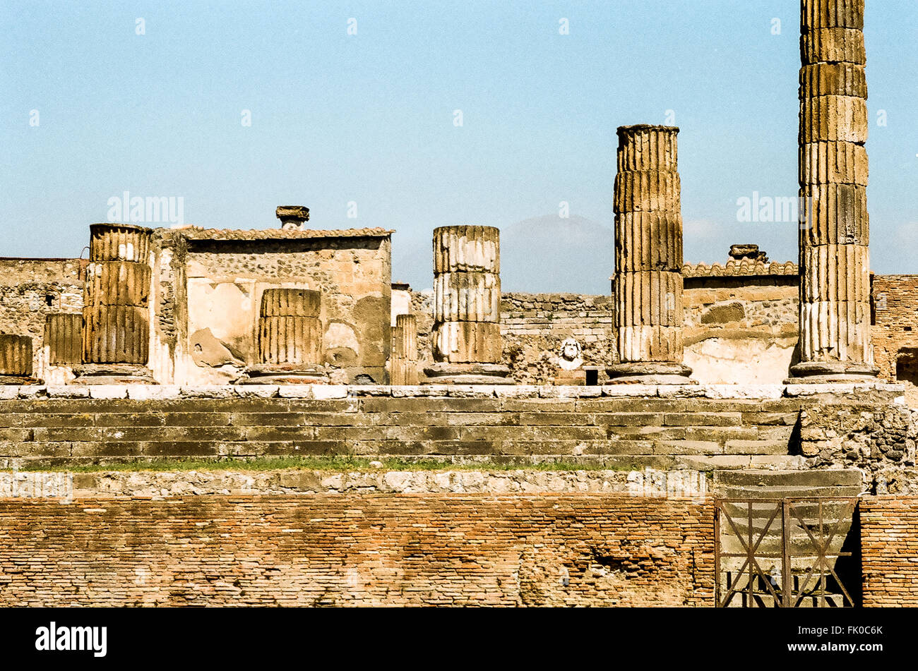 Pompeii was an ancient Roman towncity near modern Naples, in Italy, was mostly destroyed and