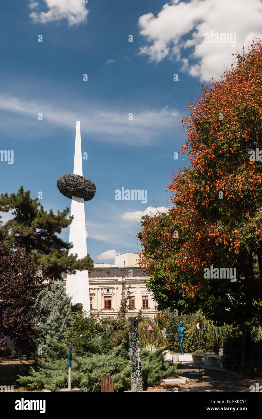 View on The Monument Of Rebirth In Revolution Square Of Bucharest with ...