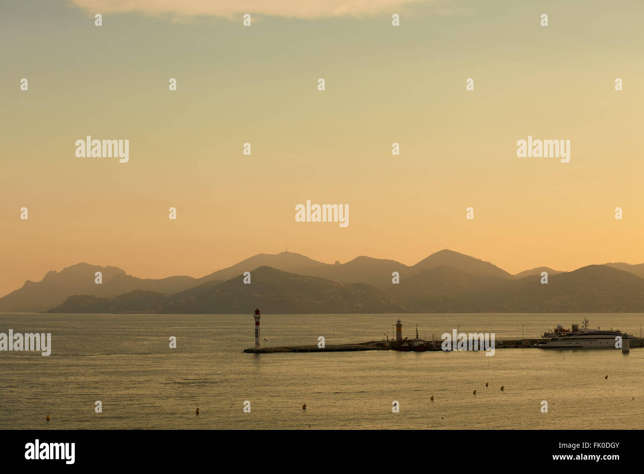 Ocean Sunset at Cannes France Stock Photo Alamy