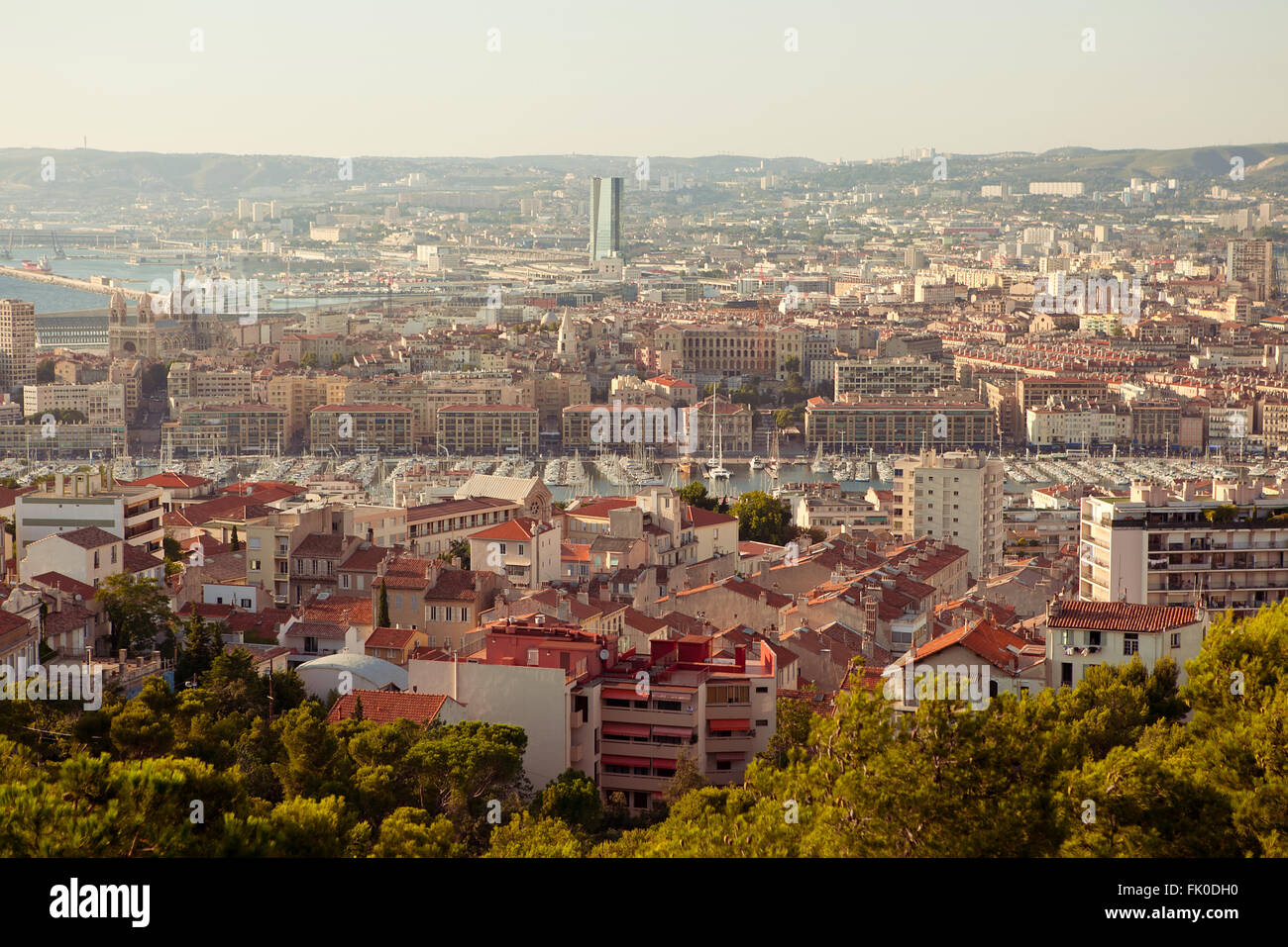 Overview of Marseille France from Notre Dame de la Garde Stock Photo