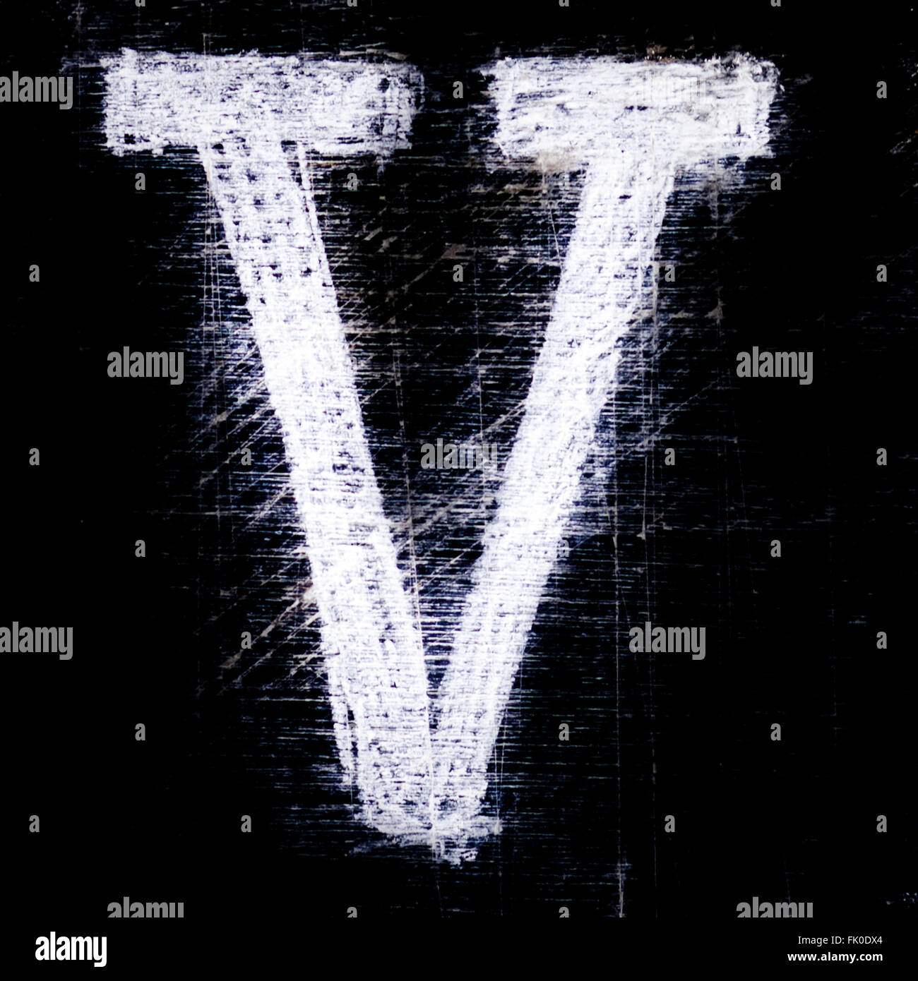 Chalkboard letter V Stock Photo Alamy