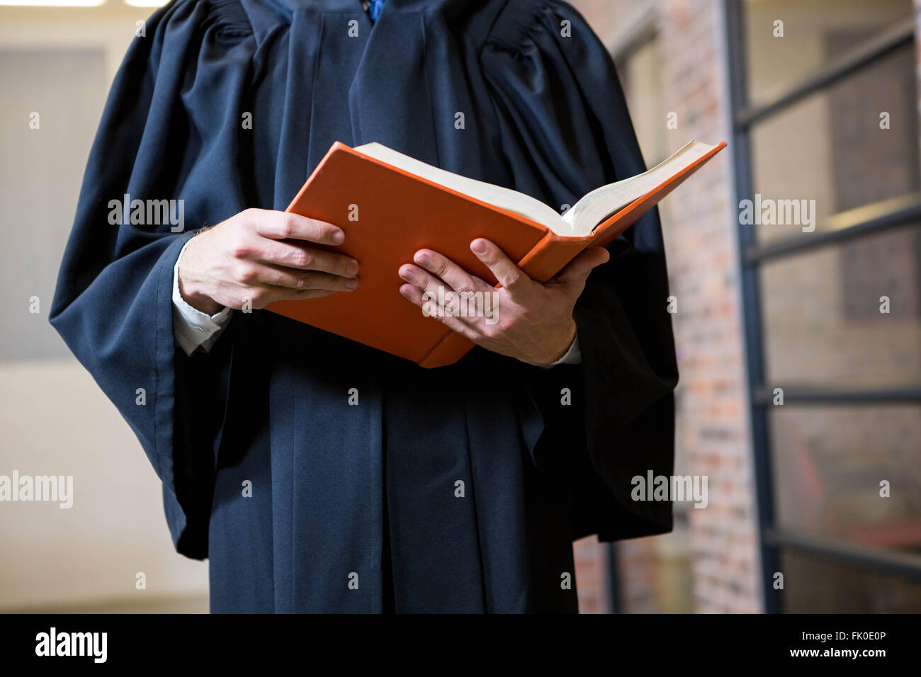 Lawyer holding a law book Stock Photo