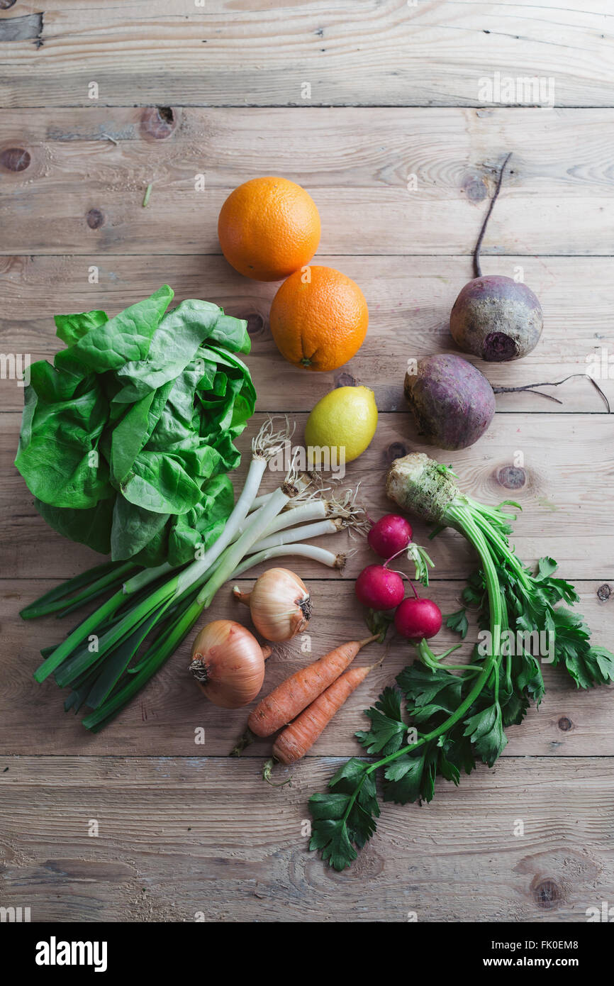 Selection of fresh organic fruits and vegetables Stock Photo Alamy