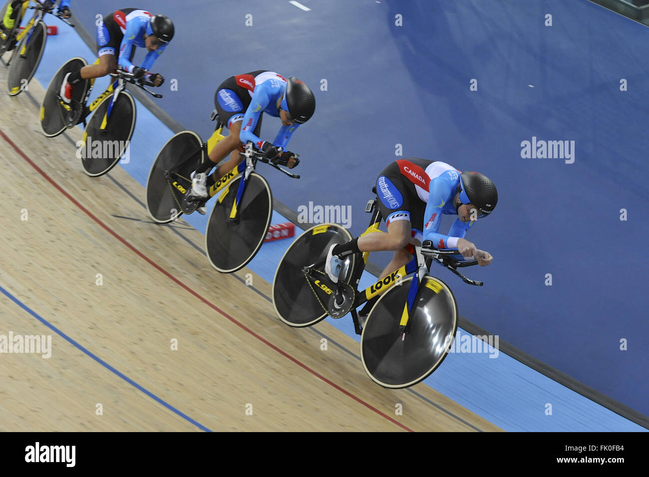 London, UK. 04th Mar, 2016. Members of the Canadian Women's Pursuit
