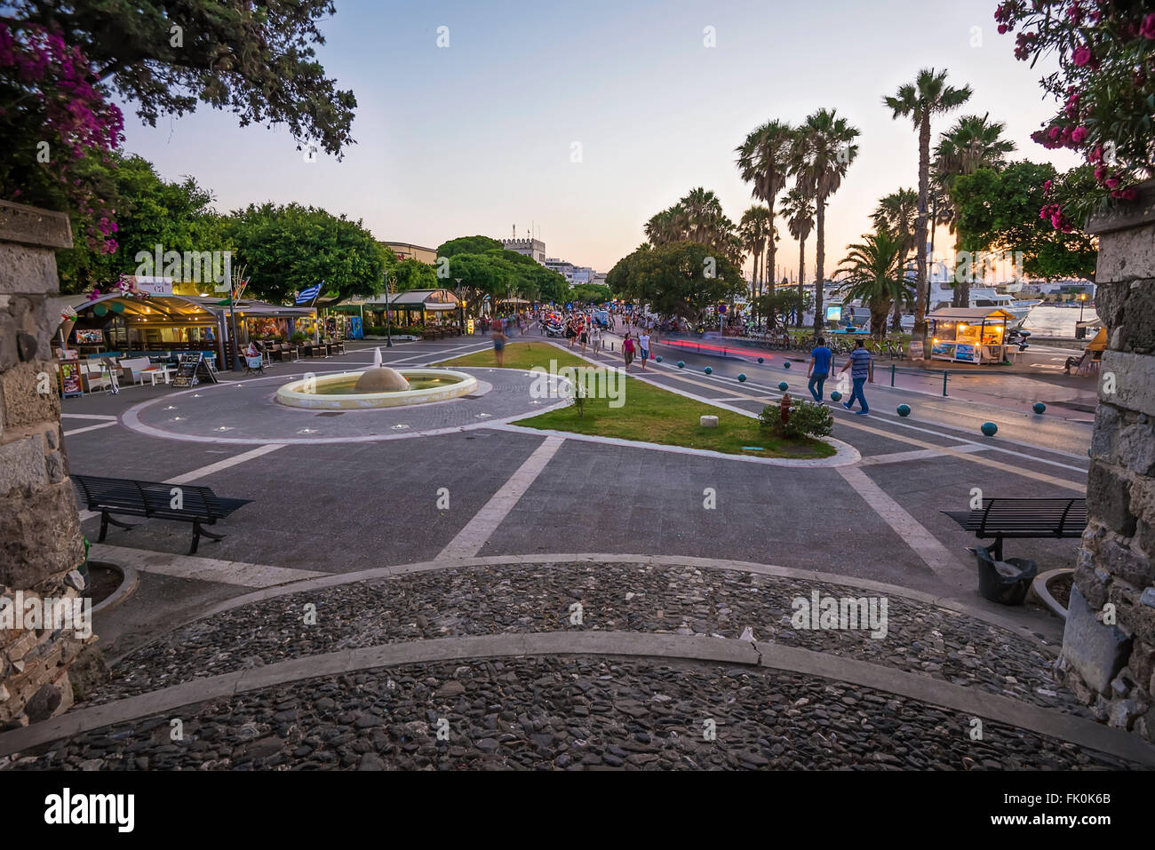 Seaside Square in Kos island Greece Stock Photo