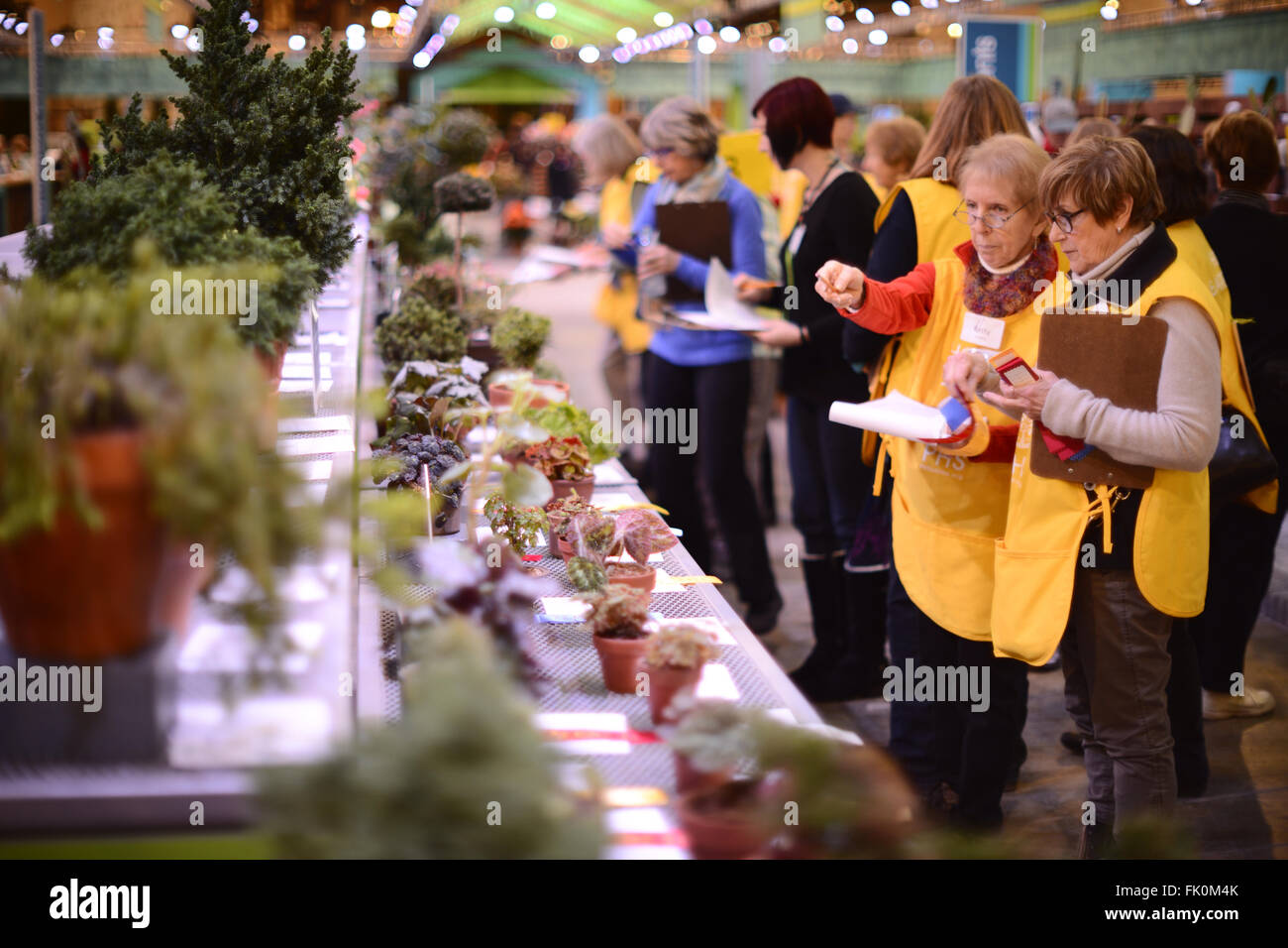 Philadelphia, USA. 4th March, 2016. Judging is in progress at the PHS Flower Show. 'Explore America' is the theme for the 2016 edition of the Pennsylvania Horticulture Society Flower Show. The annual show, the largest in its kind, is held at the Pennsylvania Convention Center in Center City Philadelphia PA., and runs till March 13. Credit:  Bastiaan Slabbers/Alamy Live News Stock Photo