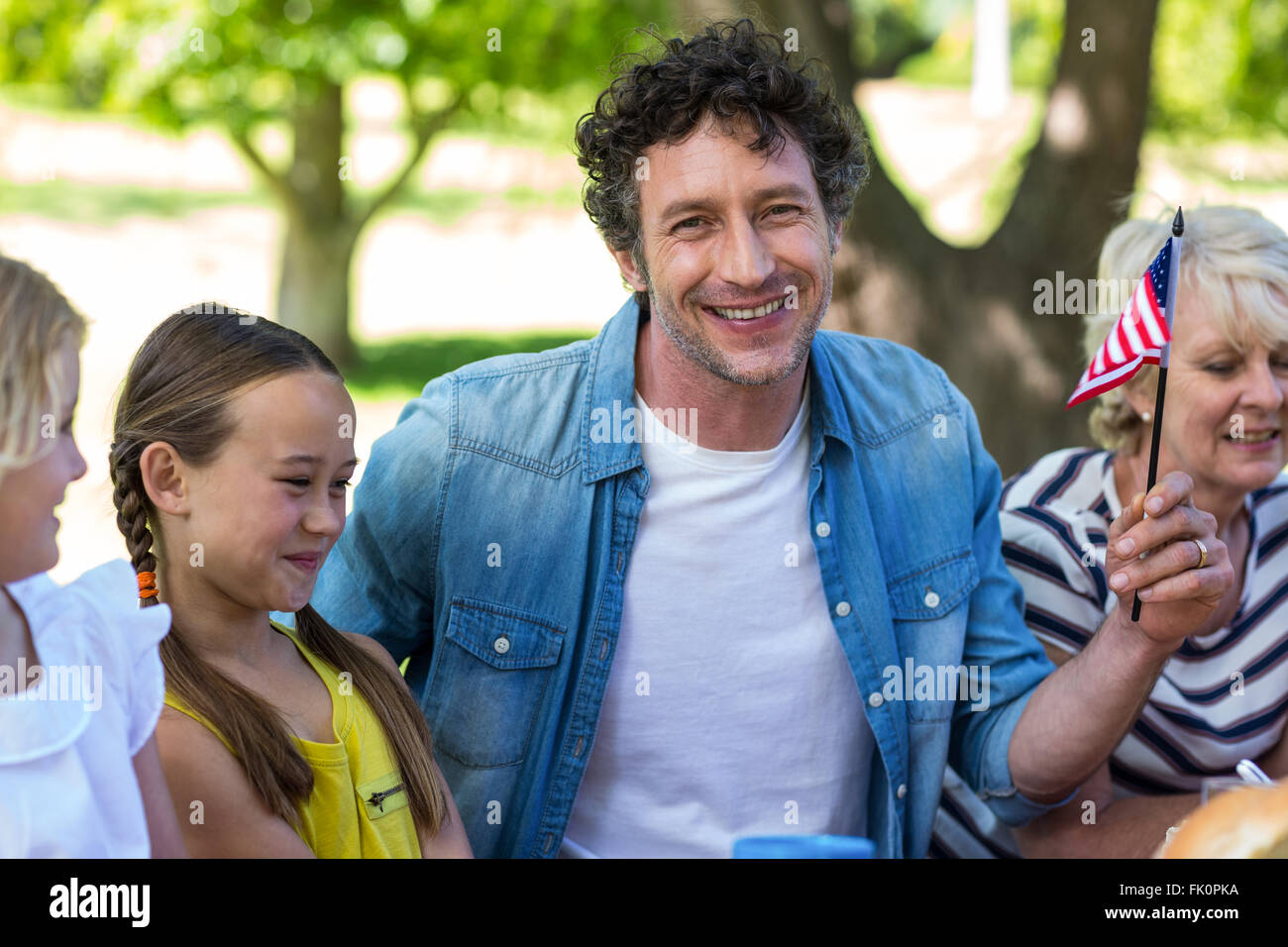 Family picnic table garden hi-res stock photography and images - Alamy