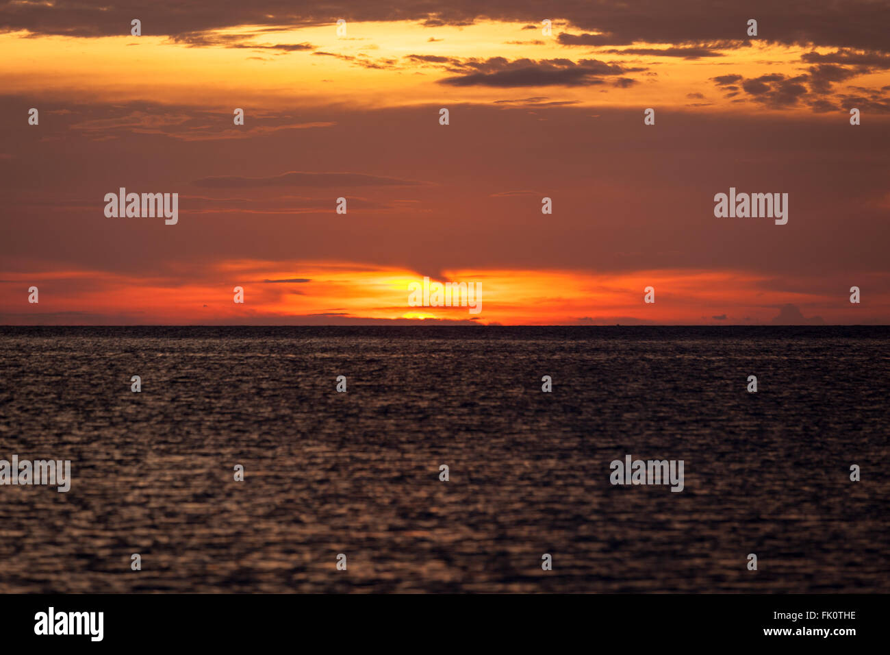 Ocean sky scape sunset Stock Photo