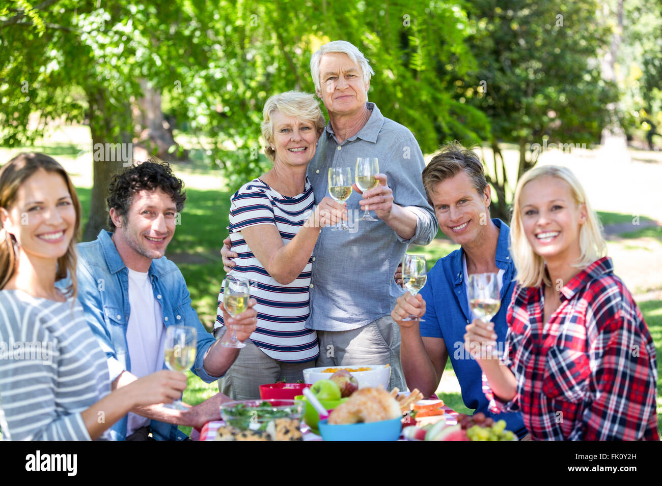 Elderly friends having picnic hi-res stock photography and images - Alamy