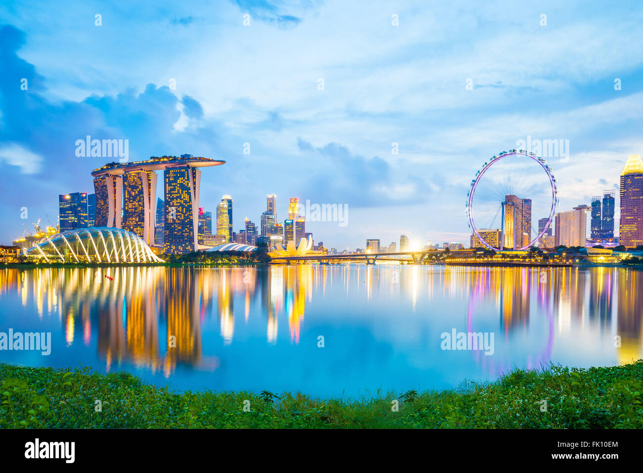 Singapore City, Singapore - July 17, 2015: Marina Bay is the city center of Singapore city. Stock Photo