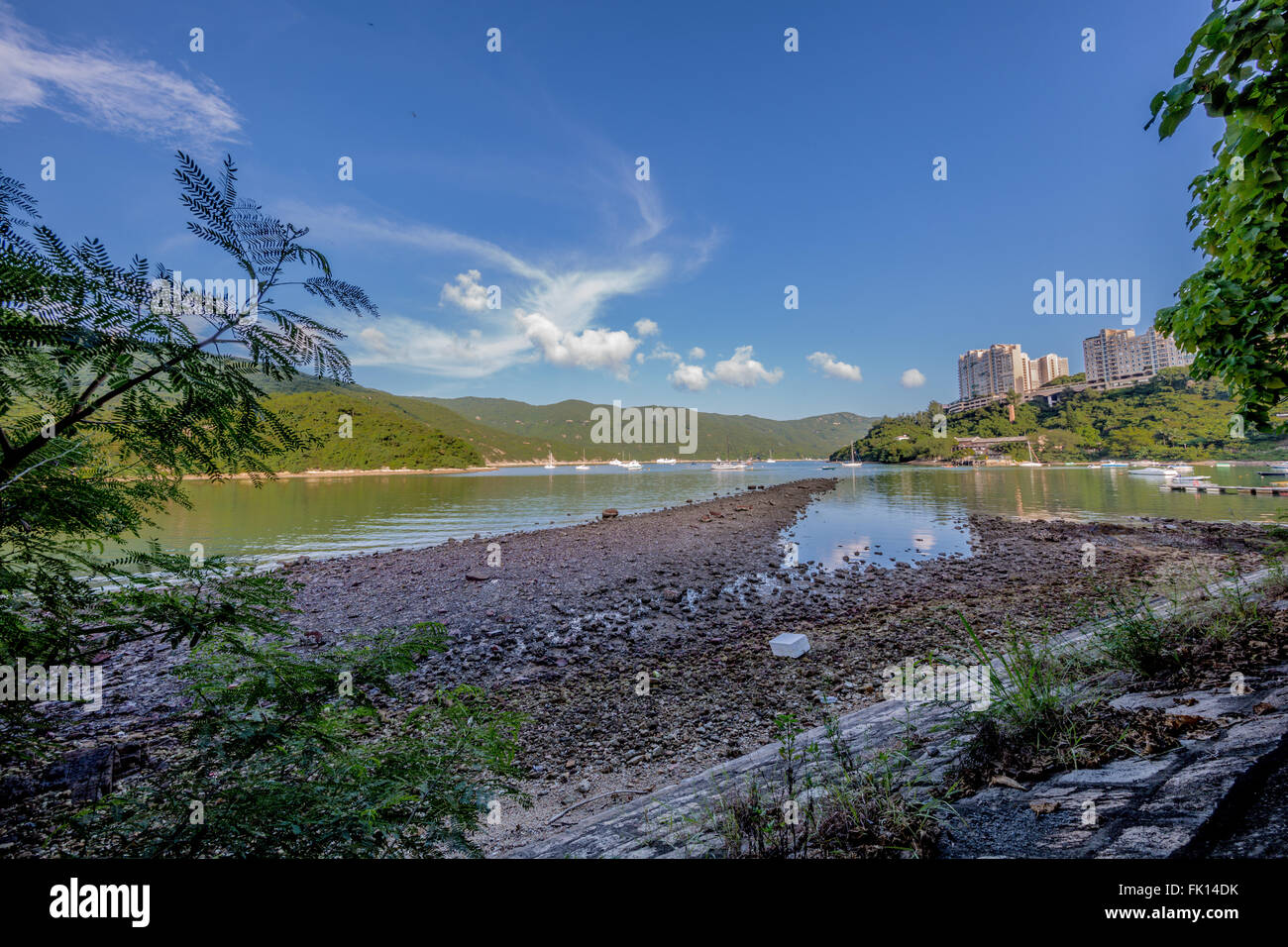 Tai Tam Tuk Reservoir Dam Viewpoint Stock Photo