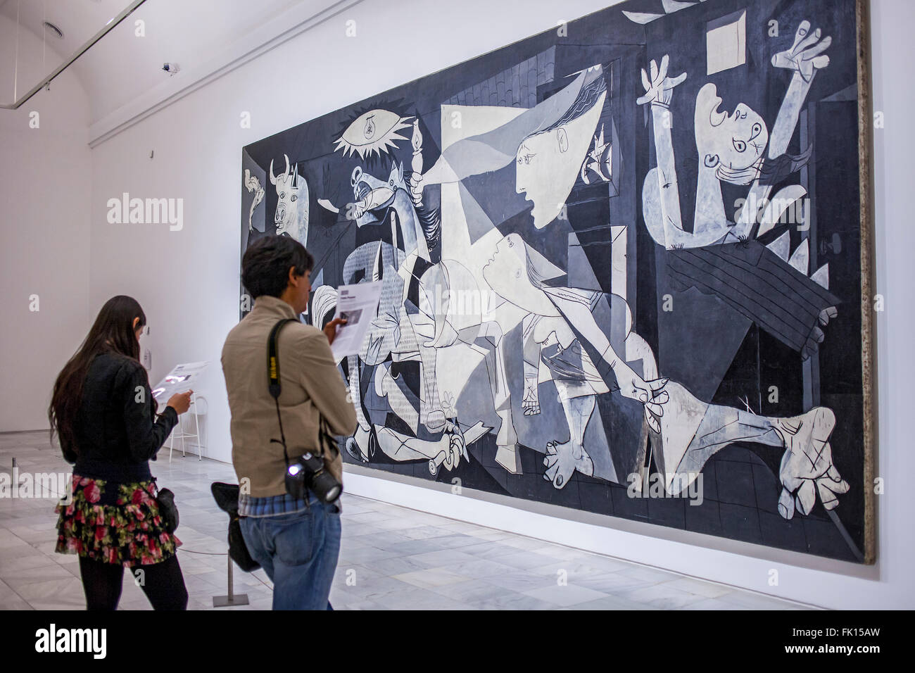 The 'Guernica' painting by Picasso, Reina Sofia National Art Museum, Madrid, Spain. Stock Photo