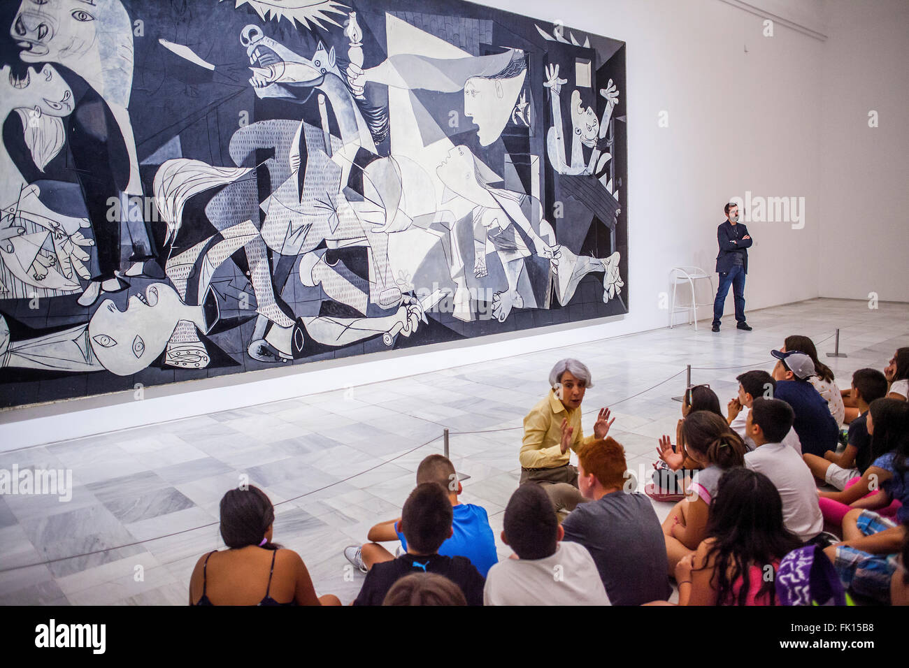 The 'Guernica' painting by Picasso, Reina Sofia National Art Museum, Madrid, Spain. Stock Photo