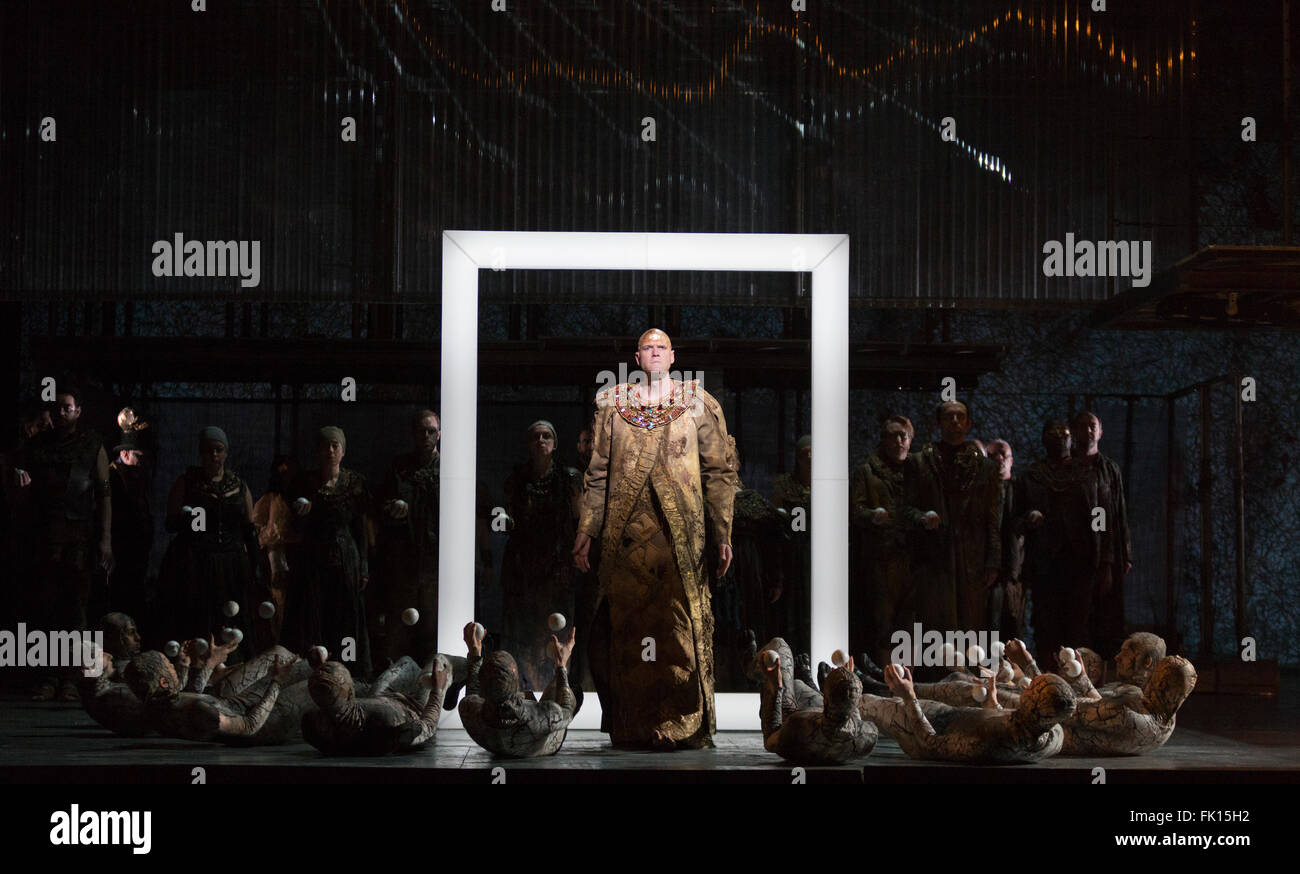 London, UK. 2 March 2016. Pictured Zachary James as Scribe with