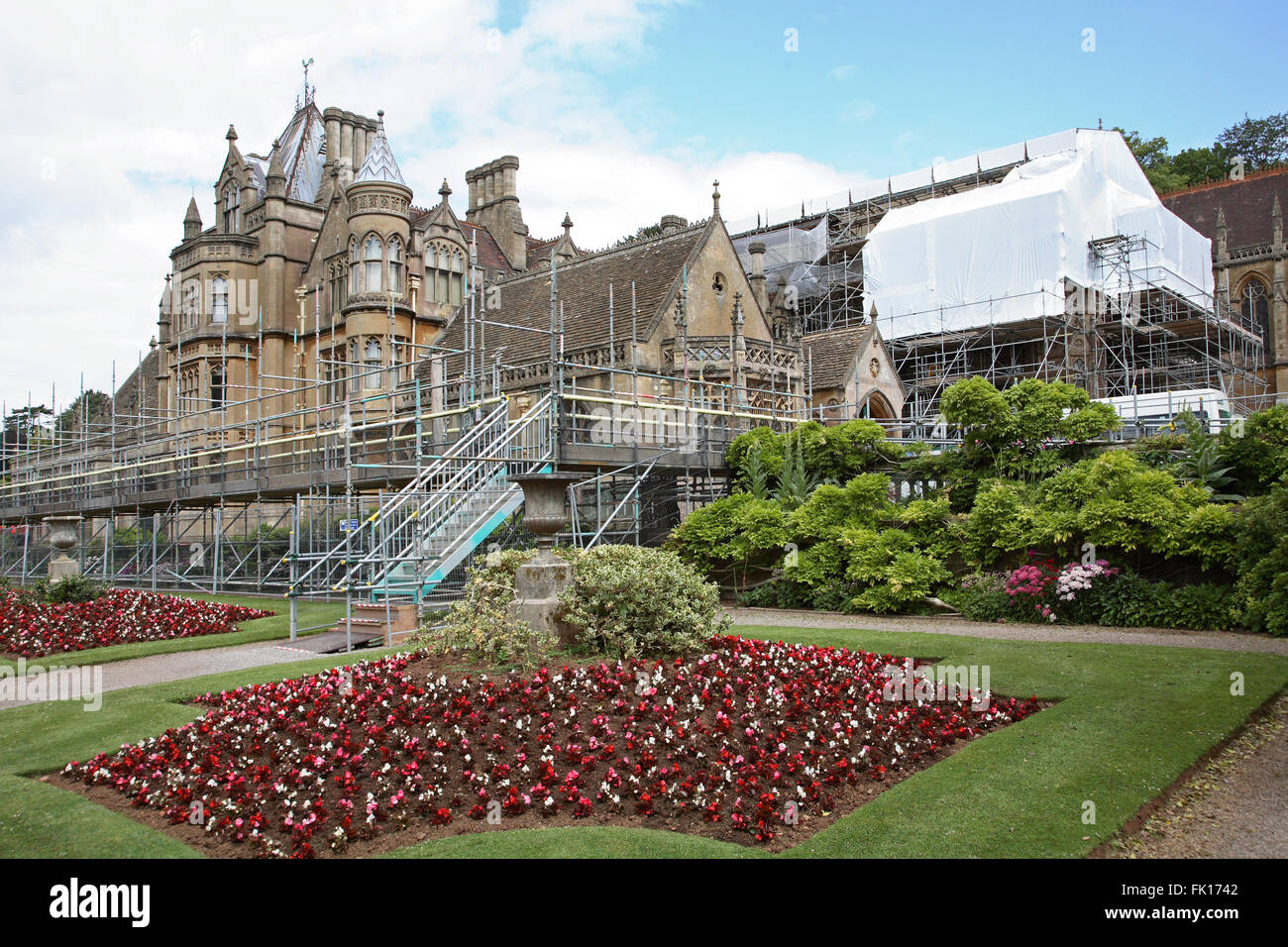 Tyntesfield House during renovation works. National Trust owned stately home near Bristol featured in the ITV series Dr Thorne Stock Photo