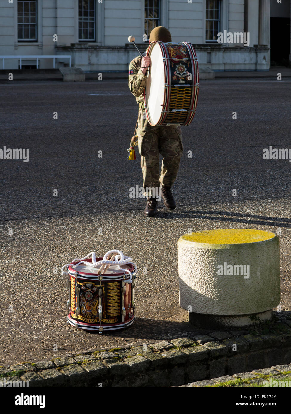 A drummer in the British army on parade Stock Photo