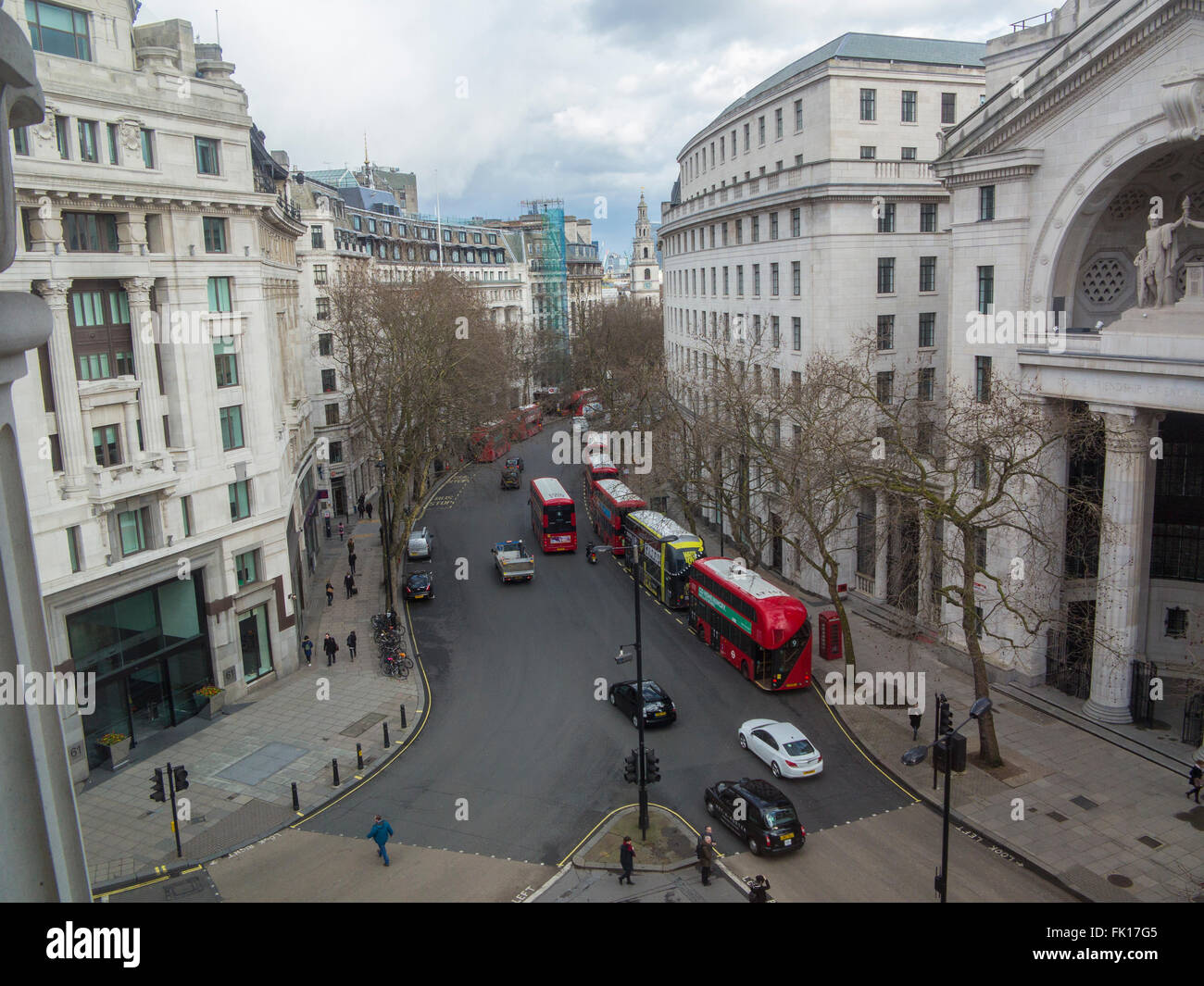 Aldwych from above in Central London Stock Photo