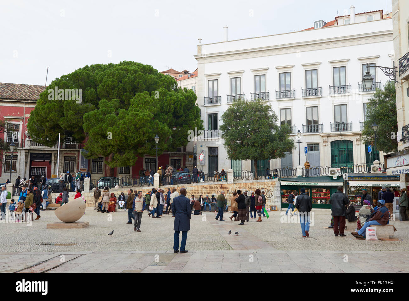 Largo São Domingos, Lisbon, Portugal, Europe Stock Photo