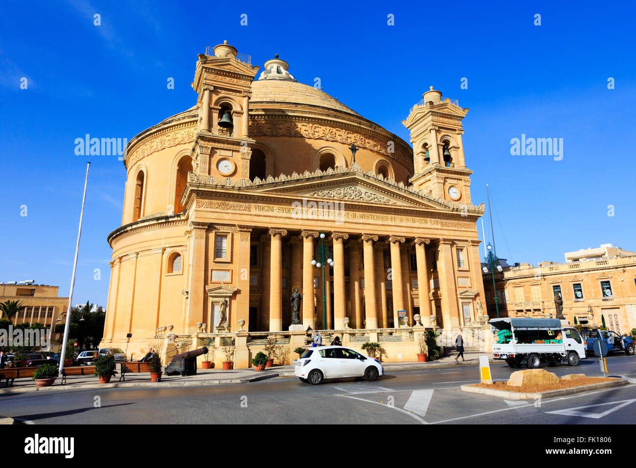 The church of the Assumption of Our Lady, known as the Mosta rotunda or Mosta Dome. Stock Photo