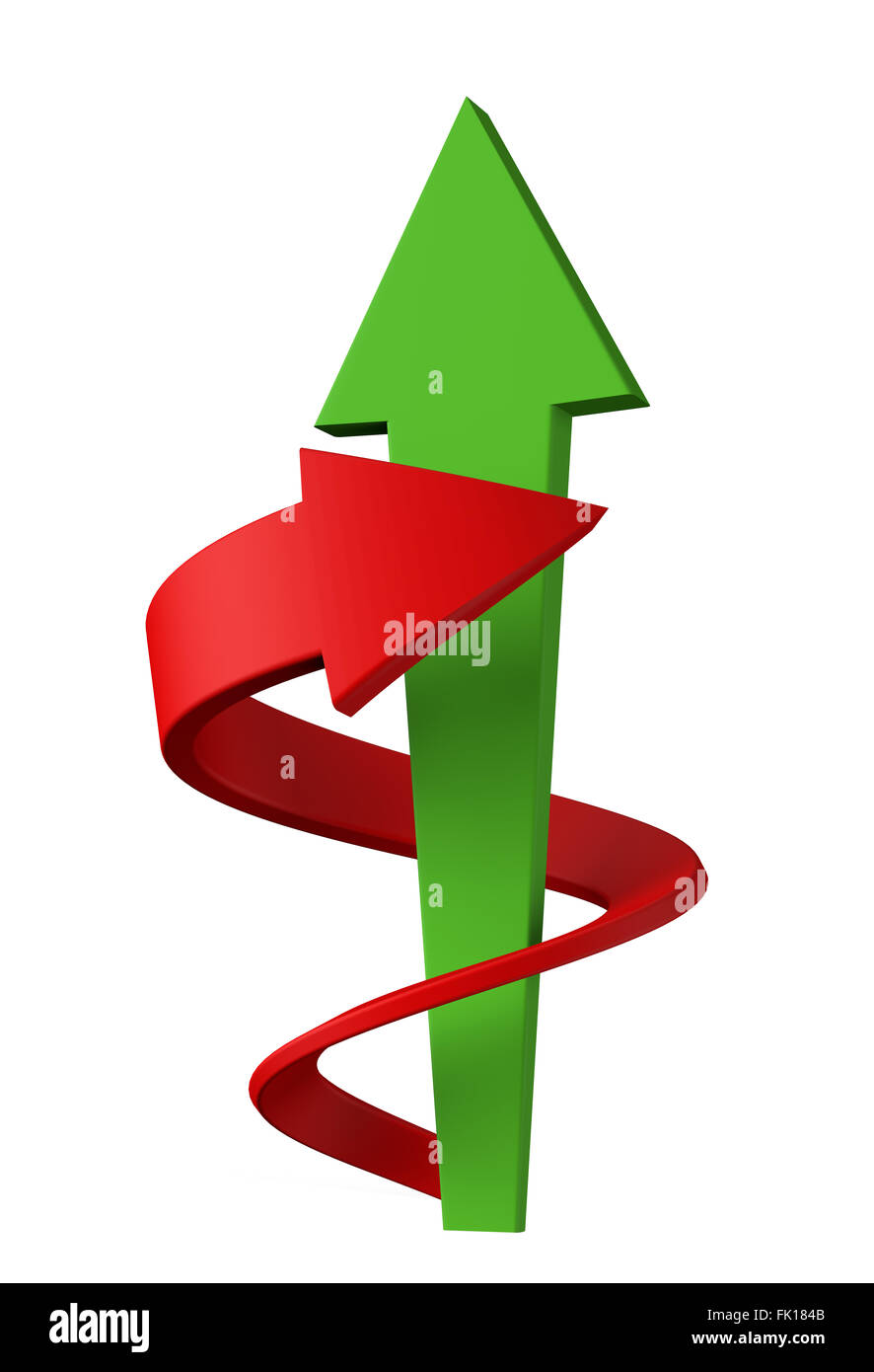 Red and green arrows isolated on white background Stock Photo - Alamy