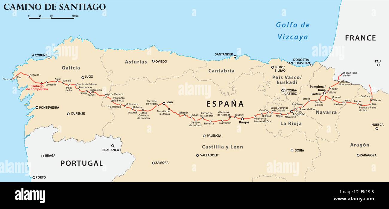 Camino de santiago map hi-res stock photography and images - Alamy
