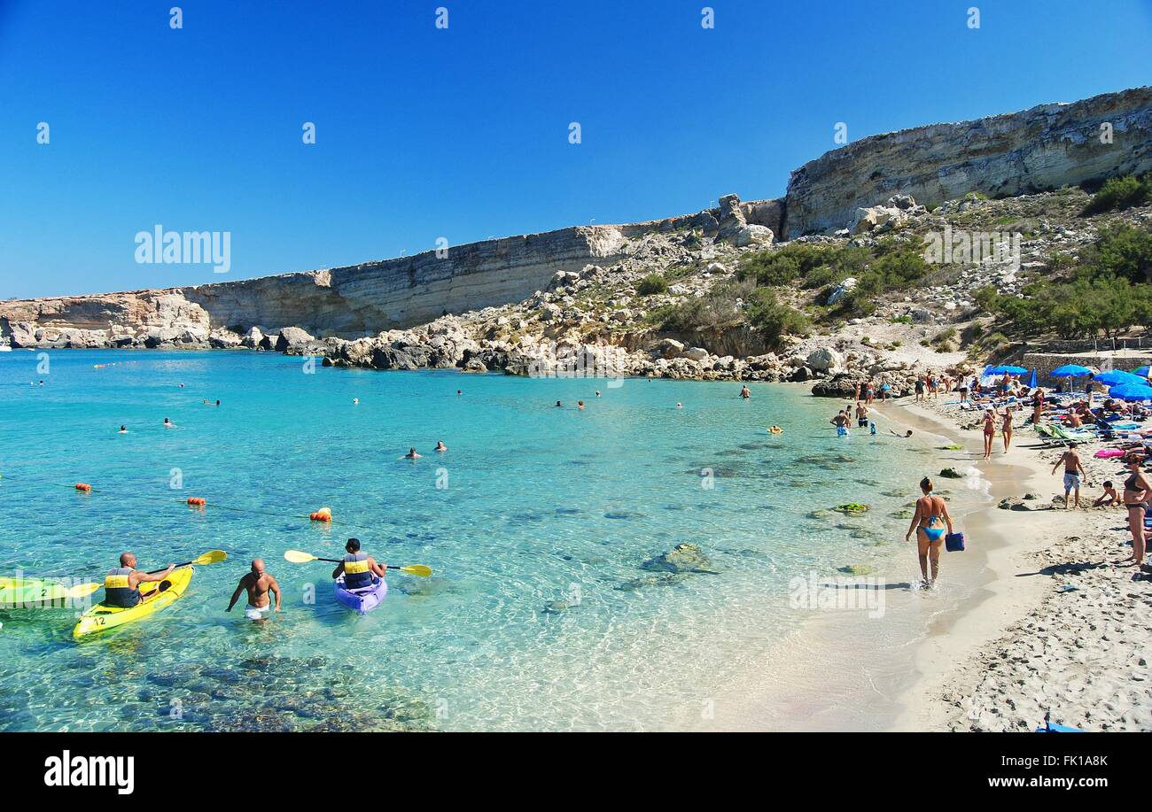 Paradise Bay, Malta – September 28, 2013. Paradise Bay on the Marfa Peninsula on September 28, 2013. Stock Photo