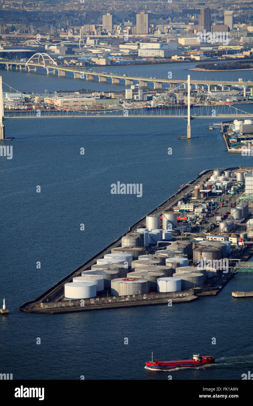 Japan, Osaka, Bay Area, aerial view; Stock Photo