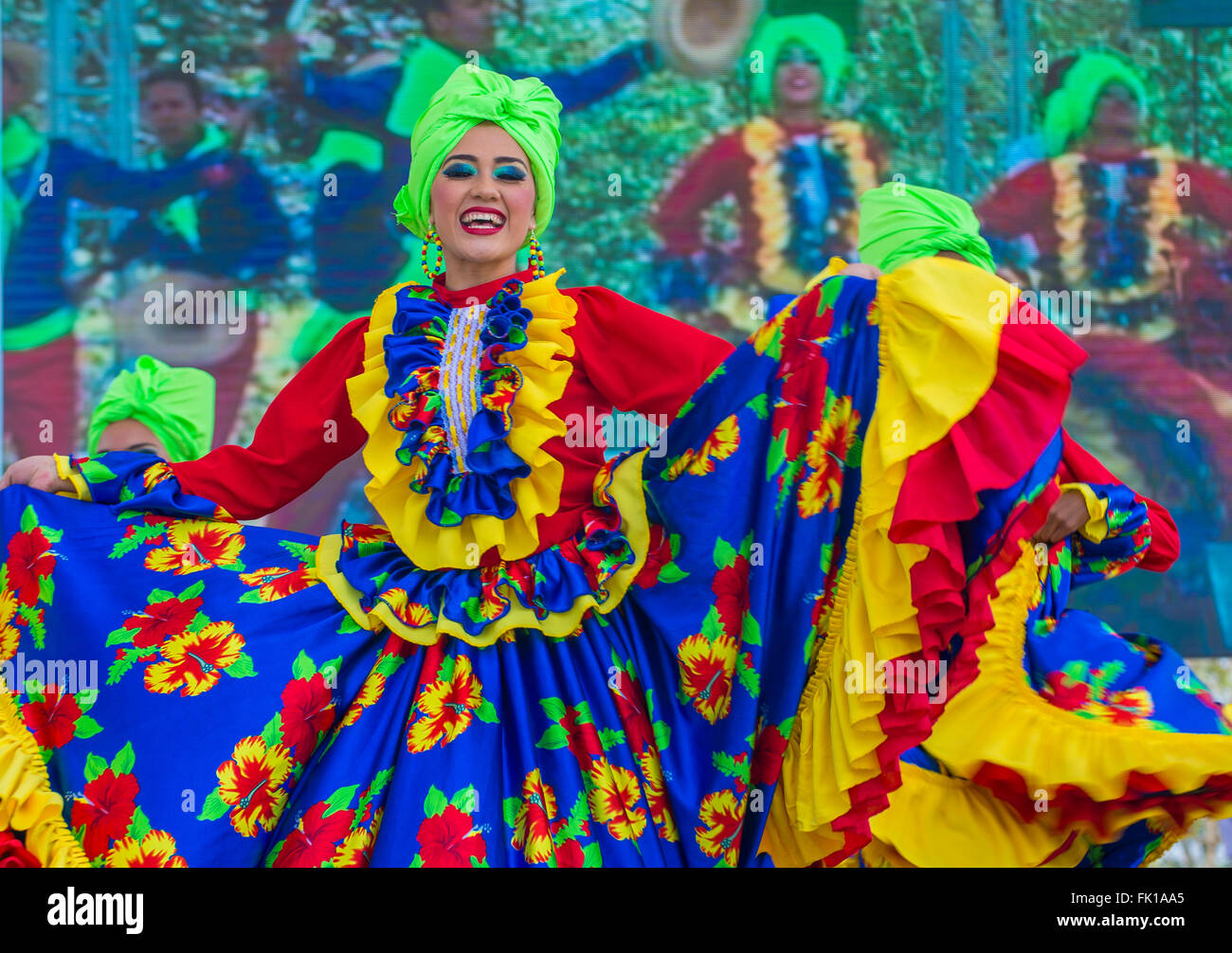 Participant in the Barranquilla Carnival in Barranquilla , Colombia Stock Photo