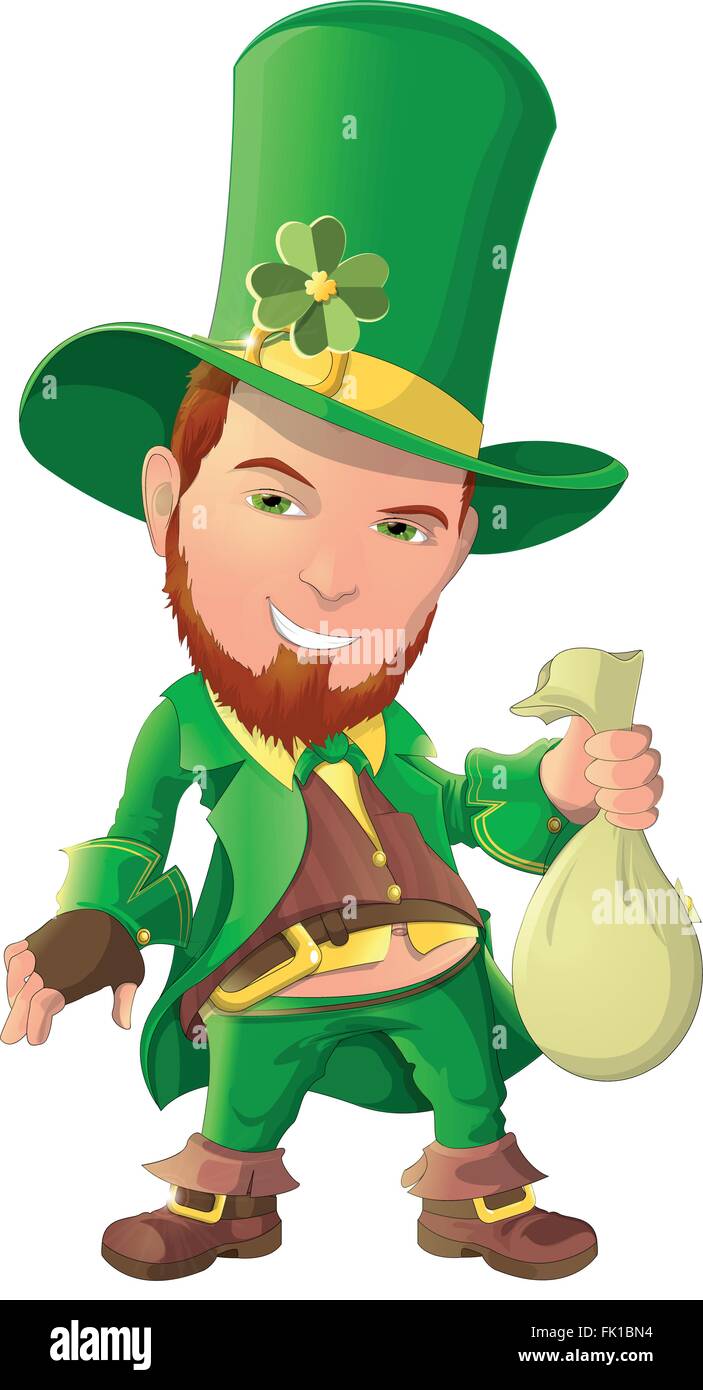 beautiful leprechaun on white background Stock Vector Image & Art - Alamy