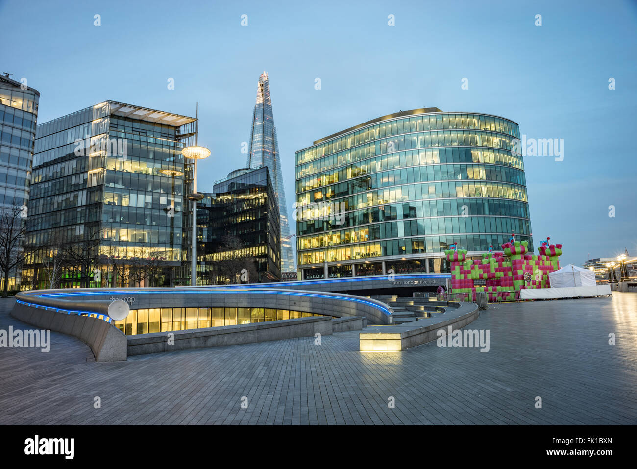 The london Skyline by the Thames Stock Photo