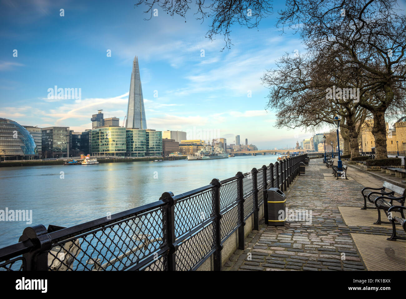 The london Skyline From The Thames Stock Photo
