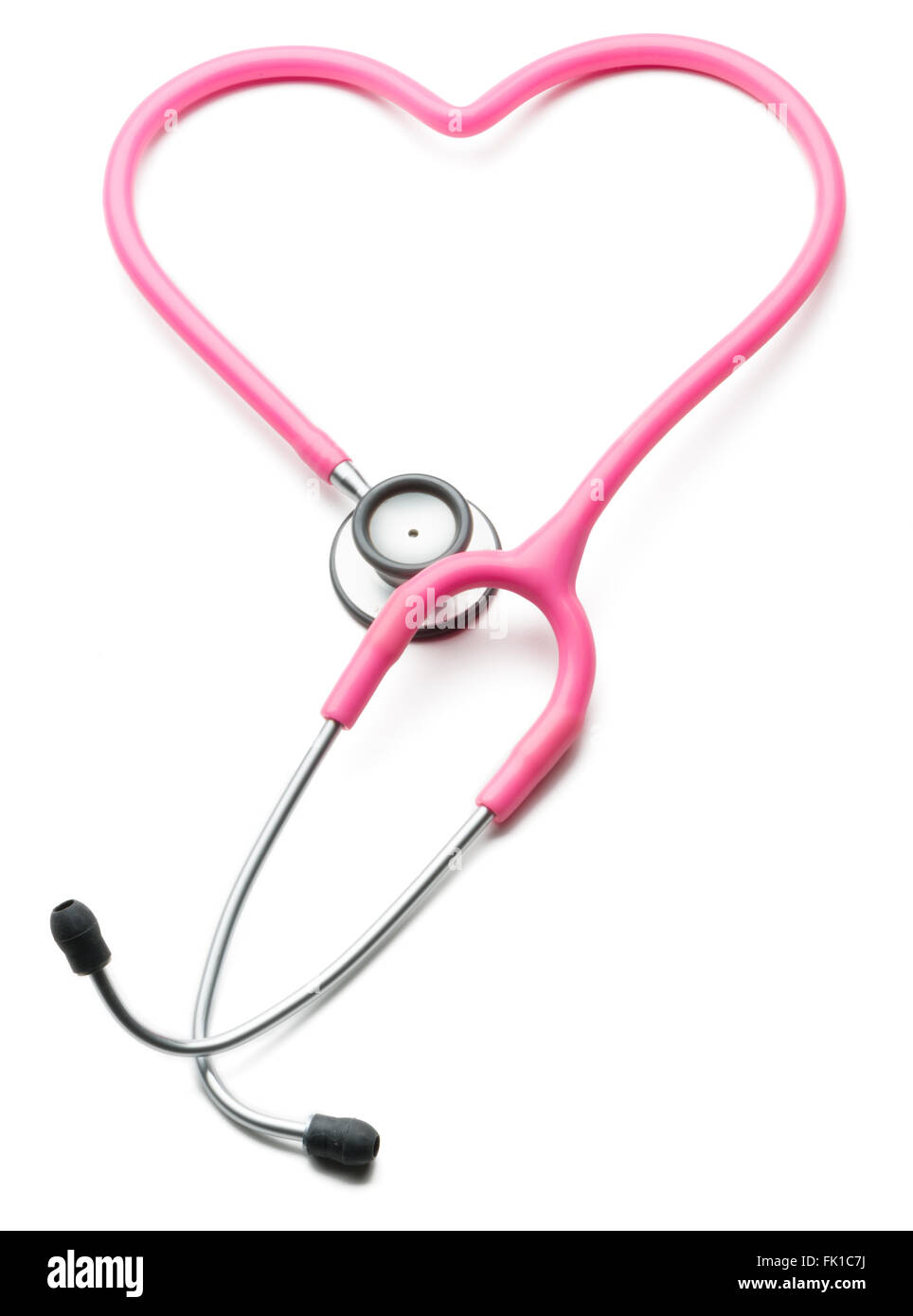 Heart shaped stethoscope isolated on white background Stock Photo Alamy