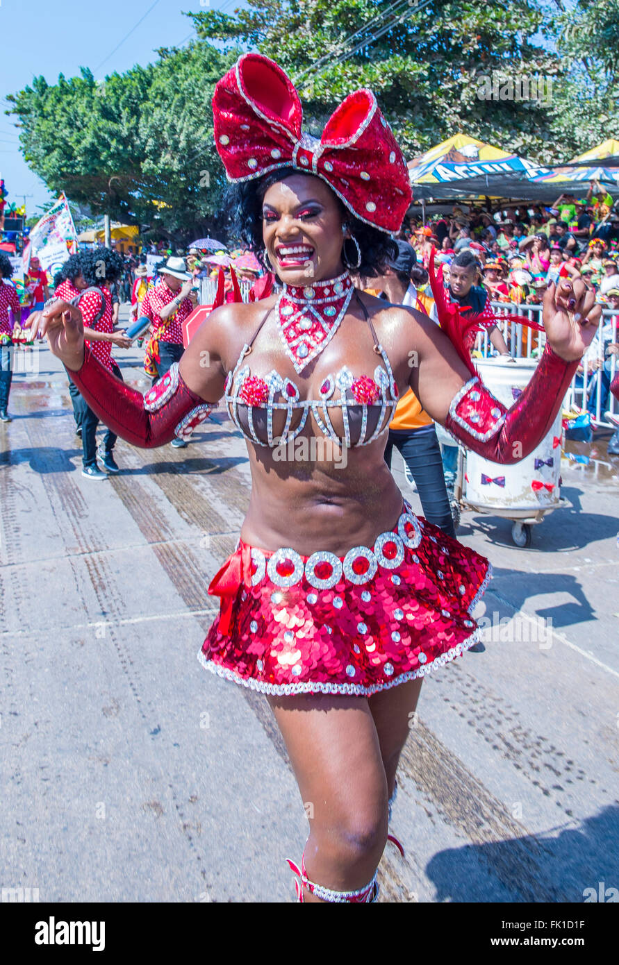 Participants in the Barranquilla Carnival in Barranquilla , Colombia Stock Photo