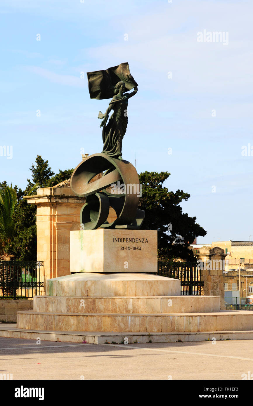 Independance statue, Floriana, Valletta, Malta Stock Photo