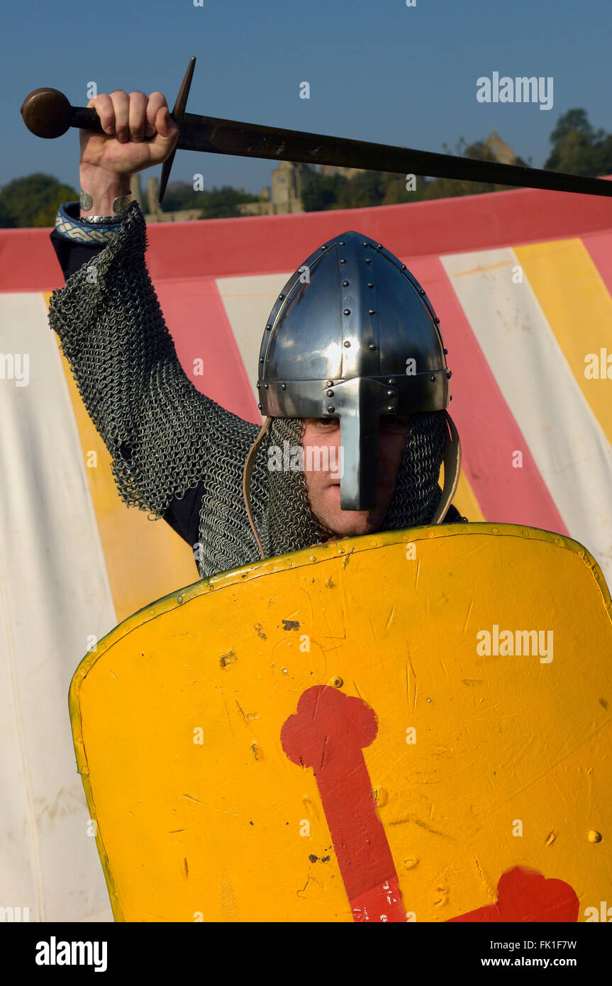 Norman knight, 1066 Battle of Hastings re-enactment. East Sussex. England. UK Stock Photo