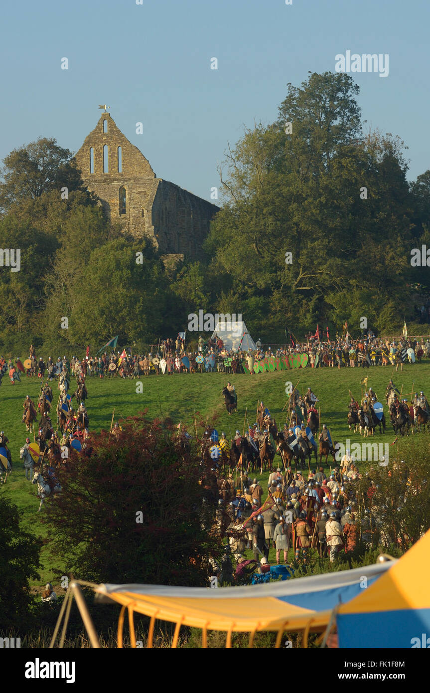 Battle of Hastings reenactment. Battle. East Sussex. England. UK