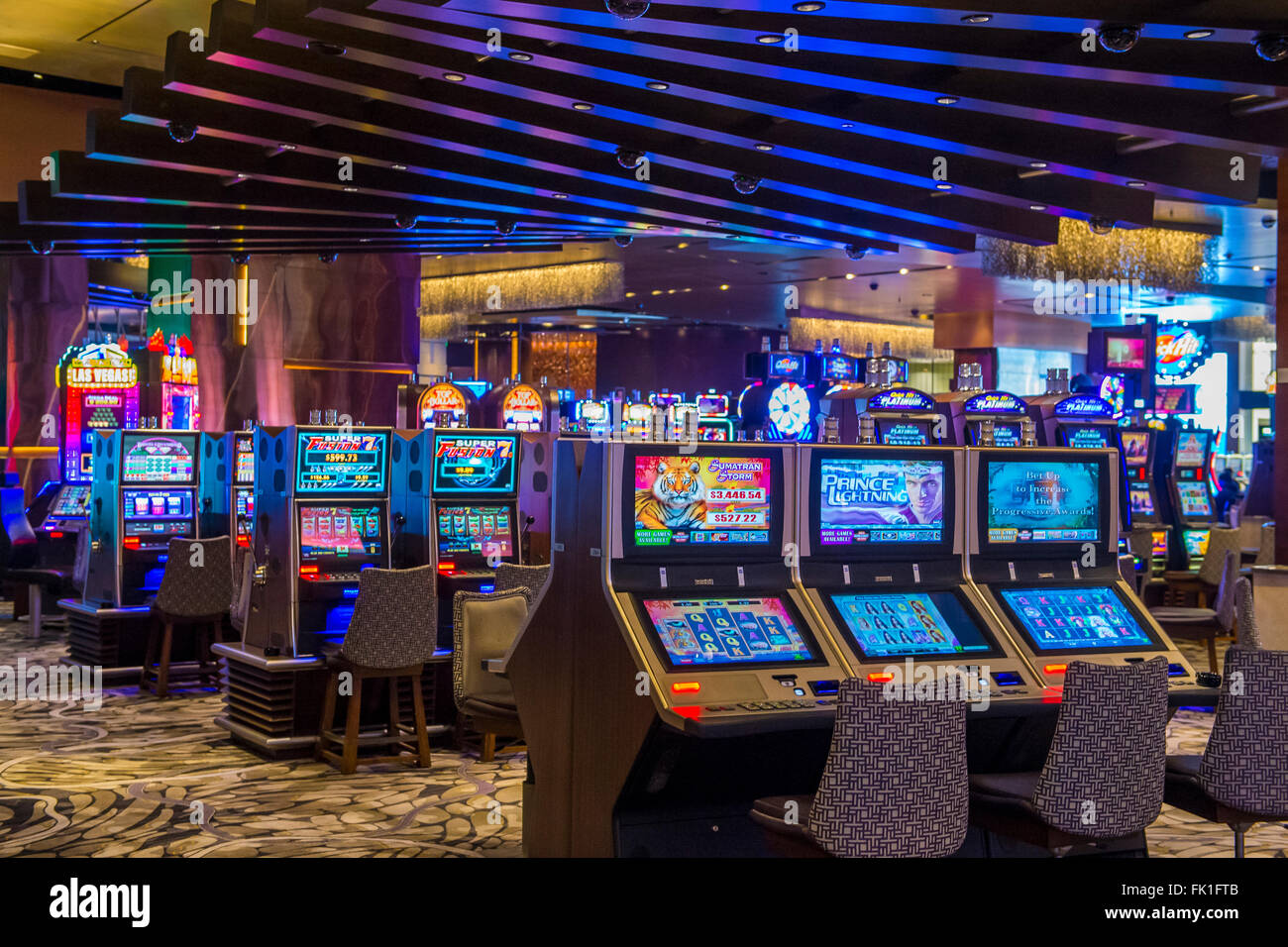 The interior of Aria Resort and Casino in Las Vegas Stock Photo