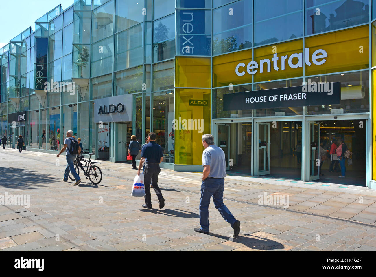 Croydon Centrale shopping malls entrance and House of Fraser department store in pedestrianised shoppers street in town centre South London England UK Stock Photo