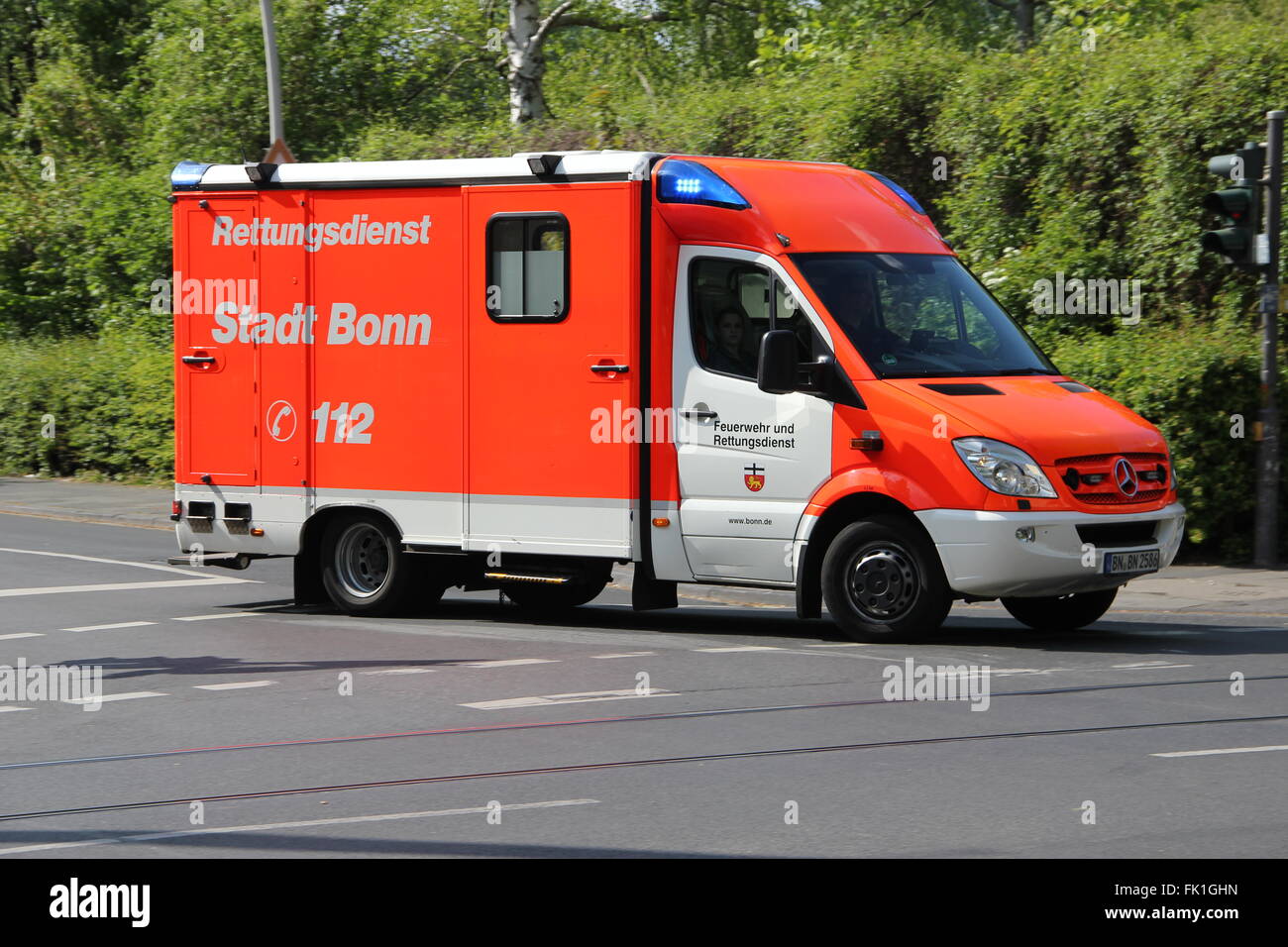 ambulance of the city of Bonn Stock Photo