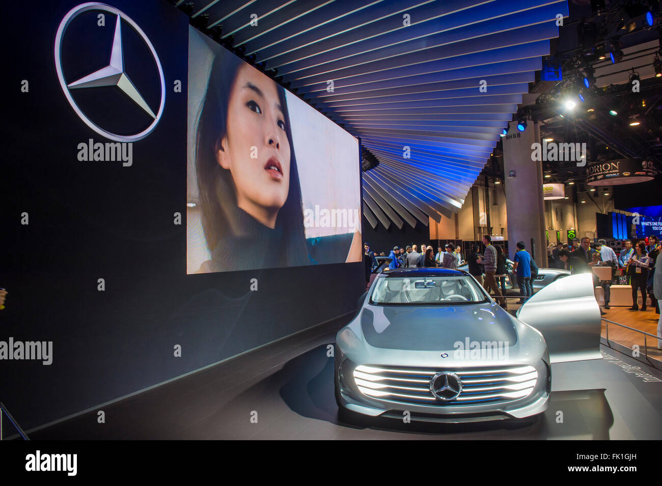The Mercedes IAA concept vehicle at the CES Show in Las Vegas Stock