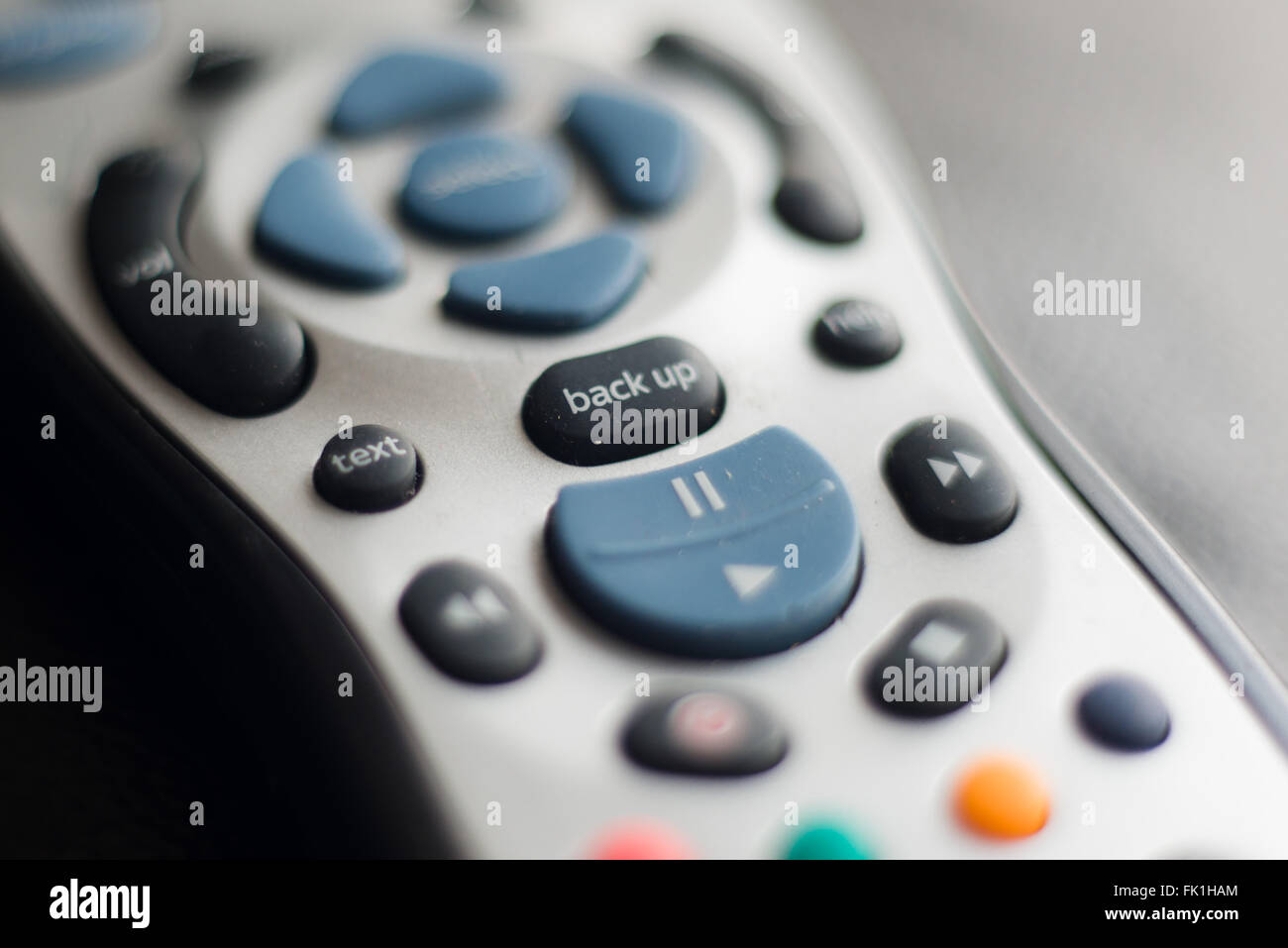 Macro photograph of Sky TV remote controller Stock Photo