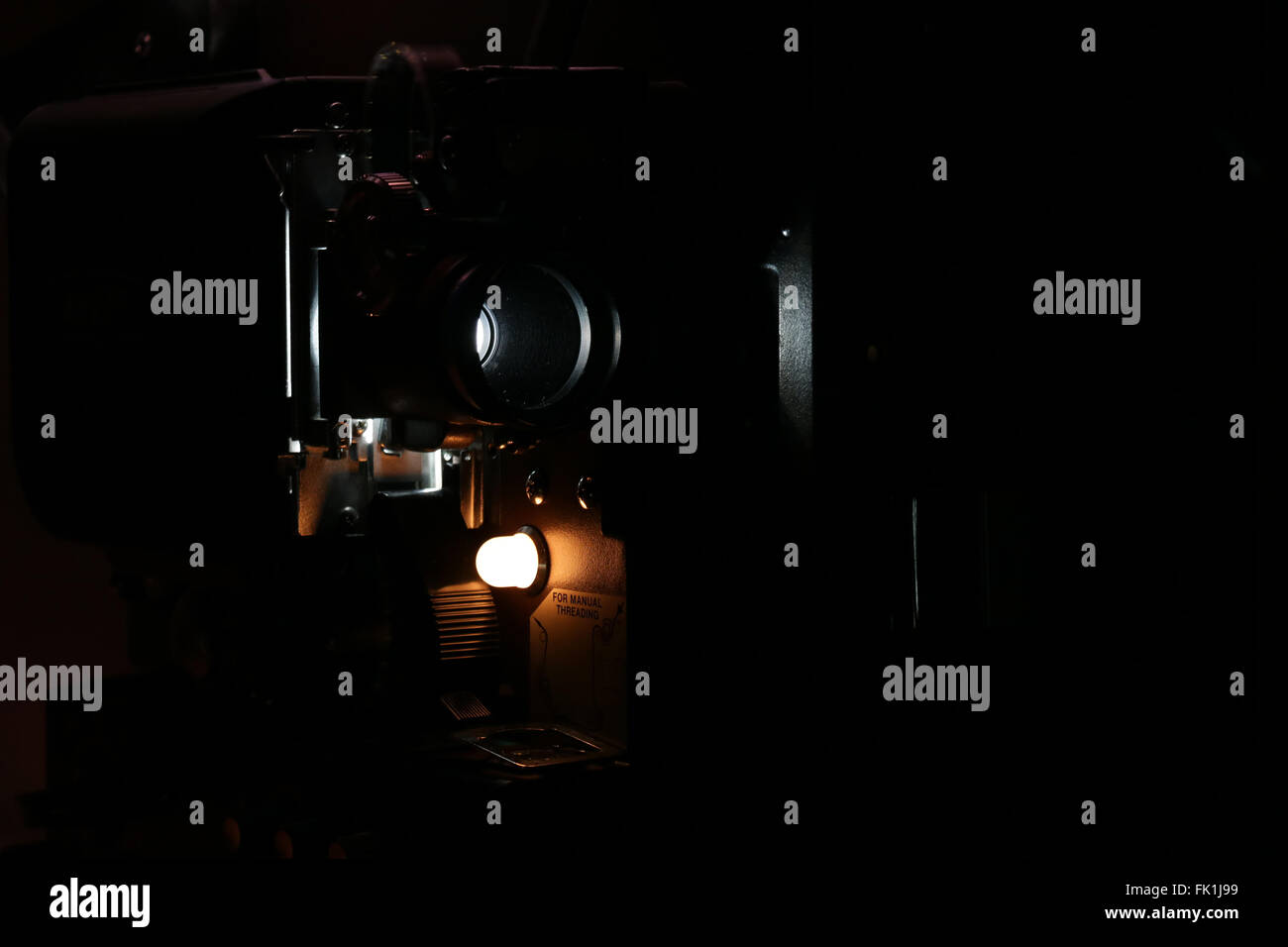 Film projector showing movie Stock Photo