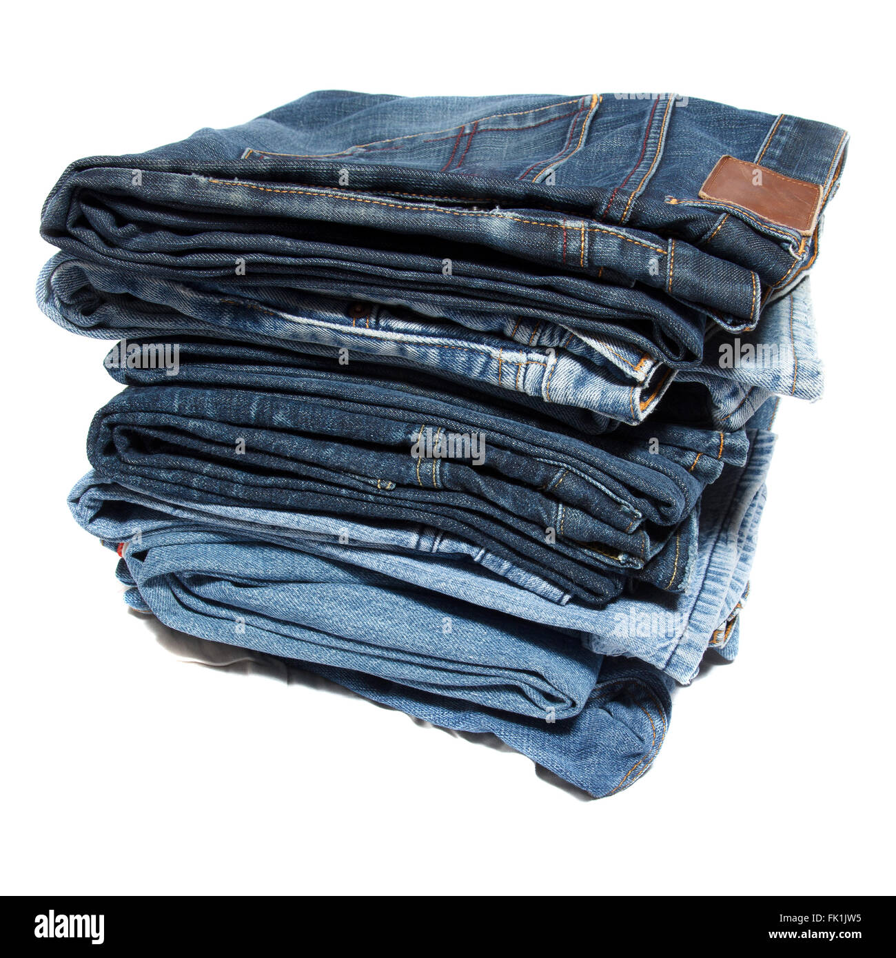 stack with jeans Stock Photo