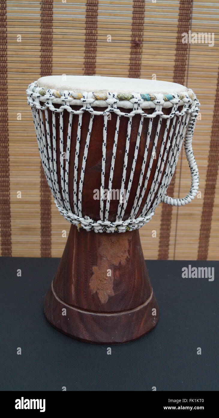 West African Djembe Goblet Hand Drum from The Gambia Stock Photo