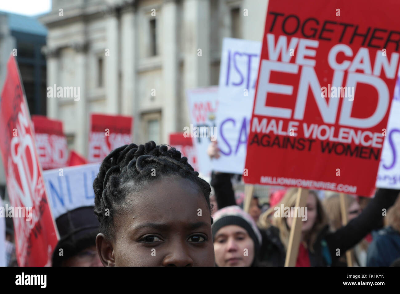 End violence against women placard hi-res stock photography and images ...